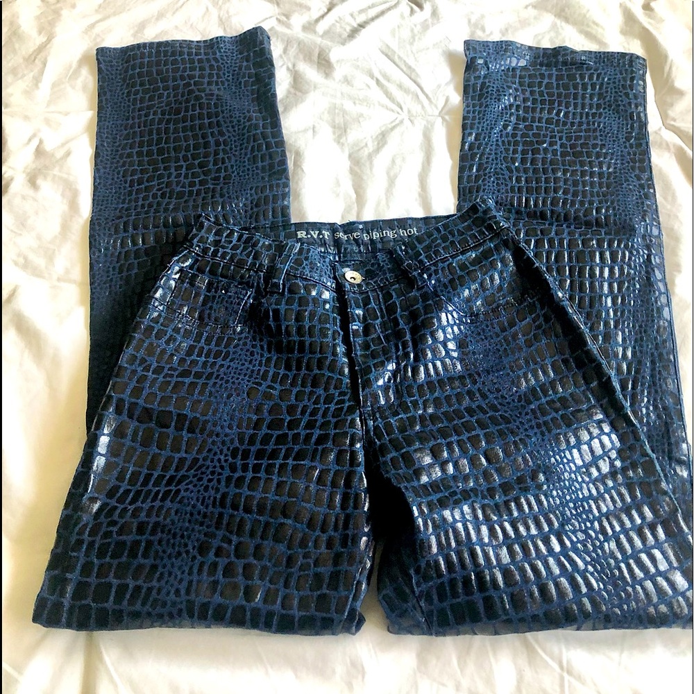 Snake skin print jean